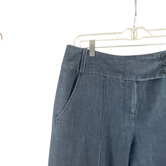 Larry Levine Women's Stretch Wide Leg Denim Jean Trousers Size 10 Cotton Blend W - Picture 5 of 8